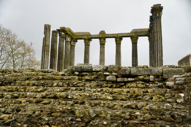 Two Thousand Year Old Roman Ruins in Evora, Portugal, from the time of Augustus Caesar